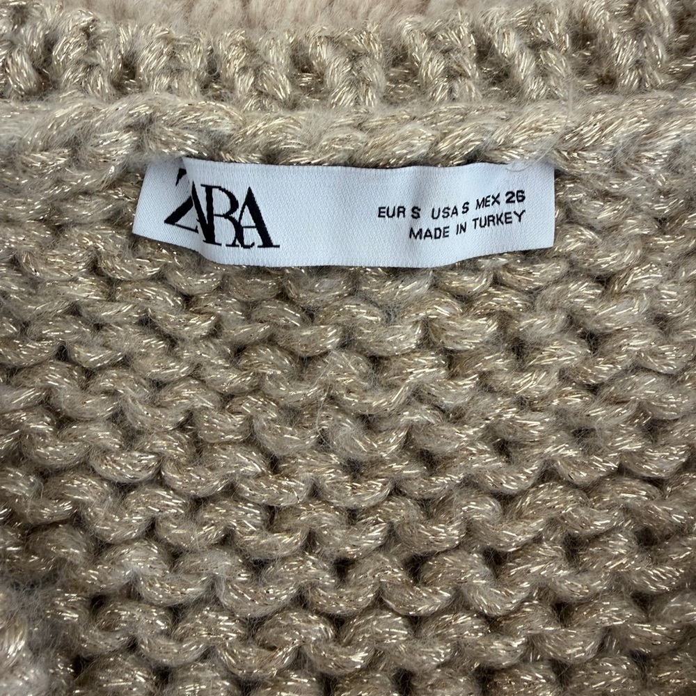 Zara Cropped Metallic Thread Knit Vest - S - Picture 3 of 3